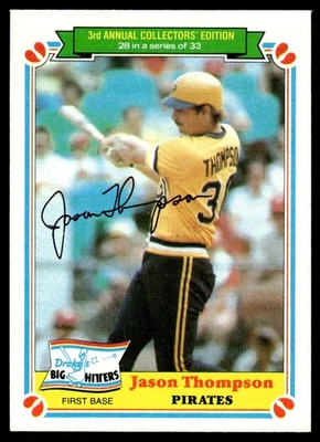 1983 Topps Drake's Big Hitters Jason Thompson Pittsburgh Pirates #28 - Image 1 of 2