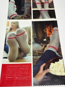 Carolyn Kern Thompson River Socks Knitting Pattern Worsted 6-10½" Magazine Pages - Picture 1 of 3