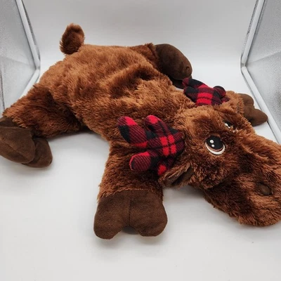 Peluche Dan Dee Floppy Moose 23" astas a cuadros marrón bordado ojos se pone abajo Foto 1 de 4