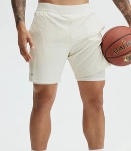 NEW Fabletics Men's The 5" Fundamental Shorts II (Lined) White Sz XXL - Picture 1 of 9