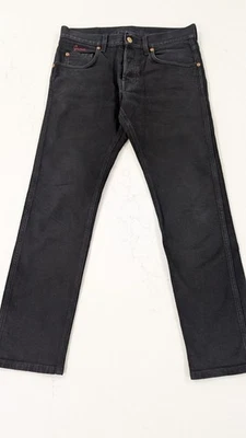 Jeans skinny jeans preto masculino Gucci tamanho 30 logotipo script vermelho $980 (27" costura interna) - Imagem 1 de 4