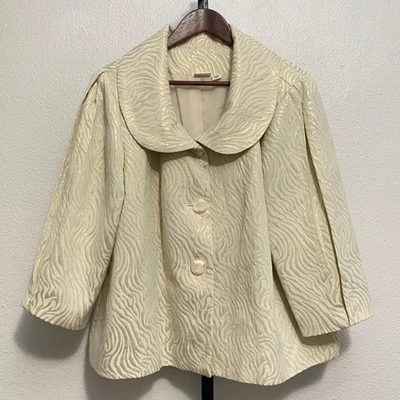 Chaqueta retro para mujer con estampado de tigre 18/20W Mob Wife metálica dorada neutra crema Foto 1 de 4