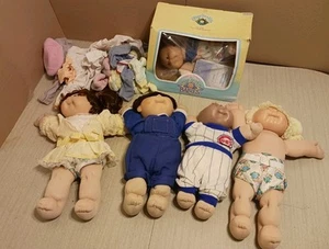 1980's-90's Cabbage Patch Kids Lot 5 With Clothes - Picture 1 of 15