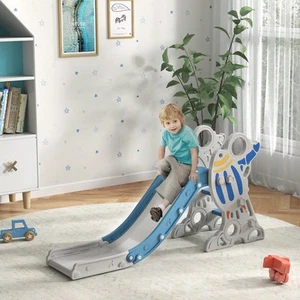 Qaba Toddler Slide Indoor for Kids 1.5-3 Years, Climber Slide Playset, Blue - Picture 1 of 11
