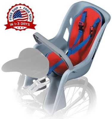 Asiento De Bicicleta Para Niños Y Portabebés Trasero Con Reposapiés Ajustables Foto 1 de 4