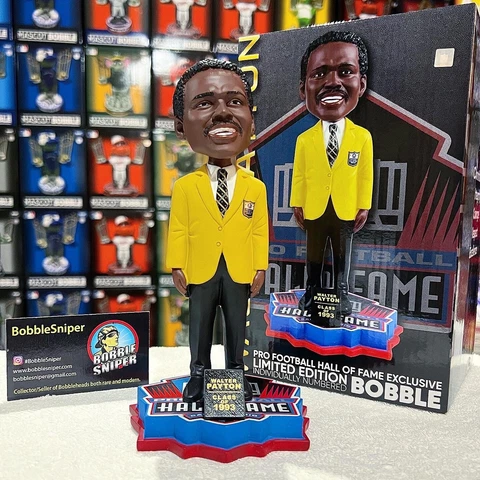 WALTER PAYTON Chicago Bears Hall of Fame "Gold Jacket" NFL Bobblehead Cover
