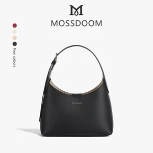 Bolso de hombro cuadrado de cuero MOSSDOOM Elowen para mujer moda simple negro - Imagen 1 de 7