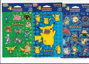 ORIGINAL1998 NINTENDO POKEMON DECALS STICKER 3 PACKS 6 SHEETS NIP FREE SHIPPING - Picture 1 of 1