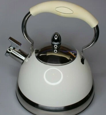 Typhoon Living Collection | Hervidor de agua con tapa de estufa de 2,5 L - blanco con mango descolorido Foto 1 de 4