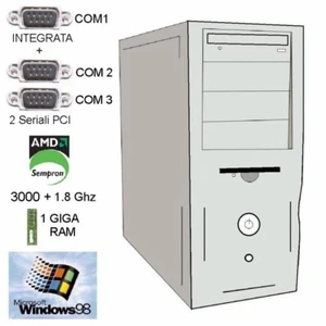 COMPUTER PC Desktop con 3 Porte Seriali RS232 AMD Sempron Windows 98 Fisso 18826 - Imagen 1 de 2