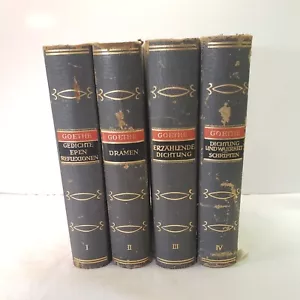 Goethes Werke 4 volumes Books (text in GERMAN)1953 ribbon markers Gilt Lettering - Picture 1 of 12