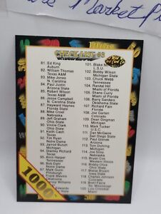 1991 Wild Card Choose Your Card 5-100 Stripe , Experience , NFL, Error, Freeship
