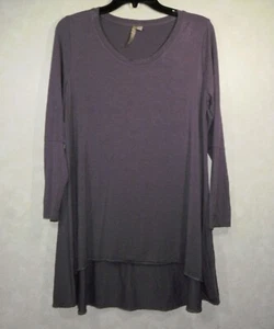 Comfy USA Top Tunic Women S Purple Lavender Scoop High Low Long Sleeve - Picture 1 of 10