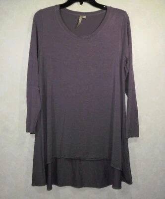 Cómoda túnica top EE. UU. para mujer S púrpura lavanda cuchara alta baja manga larga Foto 1 de 4