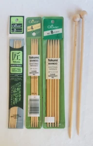 LOT of 4 CLOVER TAKUMI BAMBOO Knitting Needles 2, 4, 8, & 10 - Picture 1 of 4