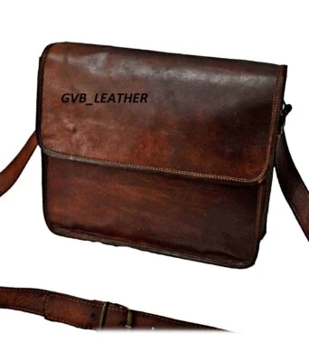 Hombres Cuero Profesional Genuino Vintage Laptop Bag Satchel Maletín Mensajero - Imagen 1 de 4