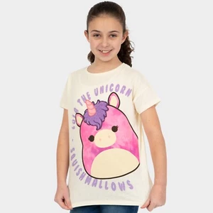 Girls Squishmallows T-Shirt | Lola The Unicorn Tee | Girls Tshirt Fluffy Maine - Picture 1 of 9