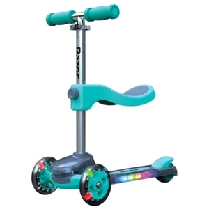 Kids 3-Wheel Scooter 2-in-1 Light Up Teal | Ages 2-5 Boys & Girls Ride On Toy - Picture 1 of 7