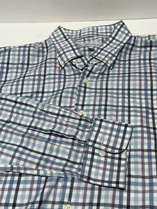 Peter Millar Camicia Uomo 2XL Manica Lunga Bottone Gingham Cotone Casual Uomo XXL - Foto 1 di 5