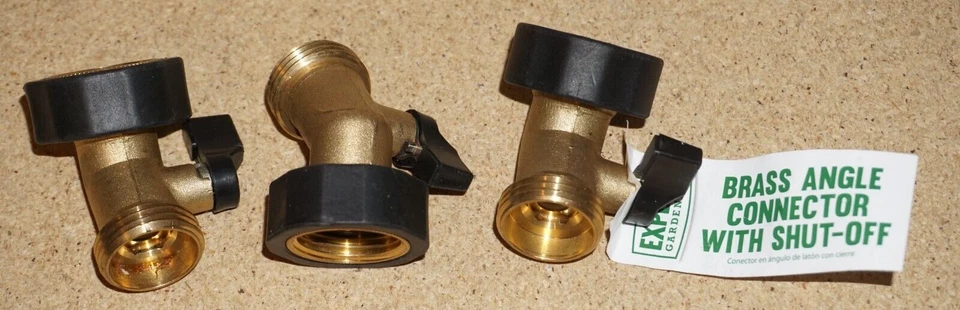Expert Gardener Brass Angle Garden Hose With Shut off Valve Outdoor Water Stop