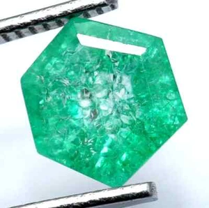 Smeraldo Verde Naturale 8,00 Ct Taglio Esagonale Gemma Certificata Maggio Pietra Nascita Regalo - Foto 1 di 7