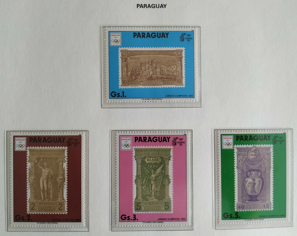Paraguay 1990 Olympic Games Barcelona & Athens reproduction of old olympic stamp - Image 1 of 1