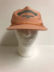 Sombrero a presión vintage para camionero puerta superior.  Ala de cuerda de melocotón Scottsdale 1992 - Imagen 1 de 5