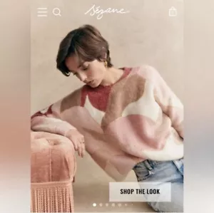 LA MAILLE SEZANE Paris Hollie Jumper NWT Size 0 Pink Print Wool Mohair Sweater - Picture 1 of 9