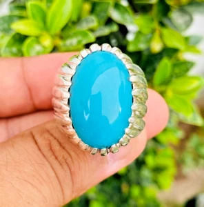 Natural Hussaini Turquoise Stone Ring, Nishapuri Feroza Ring, Hussaini Feroza - Picture 1 of 6