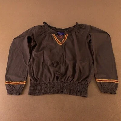 Blusa para mujer Miley Cyrus Max Azria talla XL marrón manga larga cuello en V ajustada Foto 1 de 4