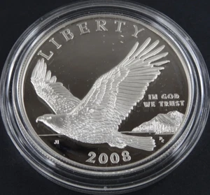 2008-P Bald Eagle Proof Silver Dollar US Mint Commemorative $1 Capsule Only - Picture 1 of 4