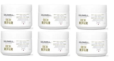 Goldwell Dualsenses Rich Repair 60sec Tratamento Máscara Capilar 200ml Pacote com 6 - Imagem 1 de 2