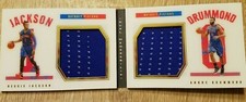 Andre Drummond Reggie Jackson 2015-16 Preferred Dual Memorabilia 2 117/199