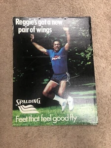 Letrero de tienda de cartón vintage 1979 Reggie Jackson, zapatos Spalding - Imagen 1 de 10