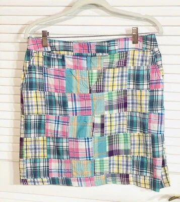 Minifalda Larry Levine Madras Patchwork Pastel Talla 6 Mujer Foto 1 de 4
