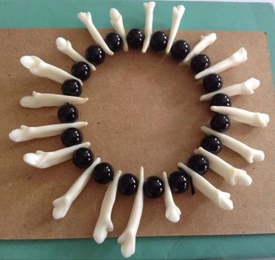 Nuevo Brazalete Brazalete Elástico Amuleto Trenzado Cuentas Hueso Diente Blanco 2 Estilos Foto 1 de 4