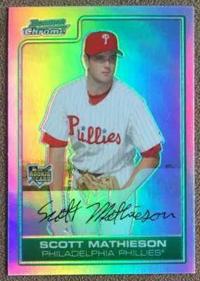 2006 Bowman Chrome Refractor Scott Mathieson Rookie Philadelphia Phillies #BDP28 - Image 1 of 2