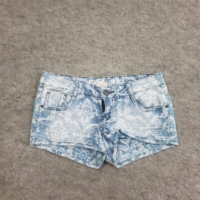 Pantalones Cortos Mossimo Juniors 5 Azul Lavado Claro Estampado Floral Corte Informal Para Mujer Foto 1 de 4