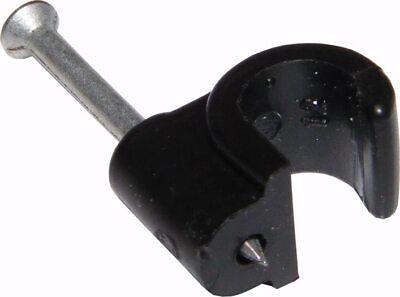 Black TV Aerial Coax Cable Clips 7mm Coaxial Cable RG6 WF100 CT100 10-100 Pcs • 2.79£