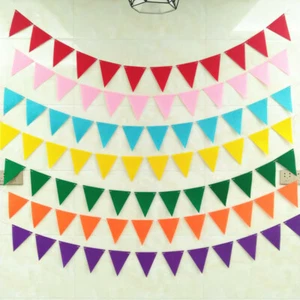 12 Flags Bunting Pennant Banner Multi Colour Outdoor Party Birthday Decoration - Picture 1 of 28