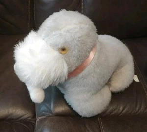 Peluche tricheco grigio clinch creazioni farcito occhi gialli nastro rosa made in USA - Foto 1 di 10