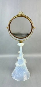 Murano, Art Deco Kosmetikspiegel aus gedrehtem Glas & Messing - Bild 1 von 12
