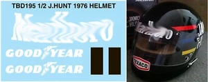 1/2 Decals per JAMES HUNT HELMET 1976 SPONSOR BELL MINI TBD195 - Picture 1 of 1