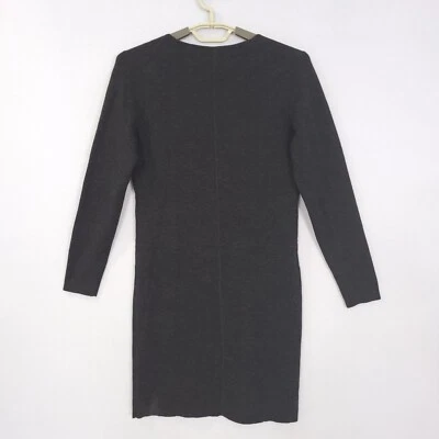 Theory Womens Dress Size Large Black Pin Striped Wool Knit Long Sleeve A-Line - Image 1 of 4