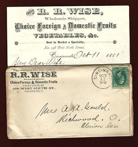 PH 15 Bank Note 3 cents Numeral 4 cover & 2 Letters Adv. R.R.Wise Fruits Cinn.O - Picture 1 of 4