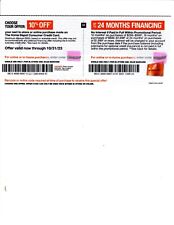Home Depot 10% Off Coupon for purchase on Home Depot Credit Card.