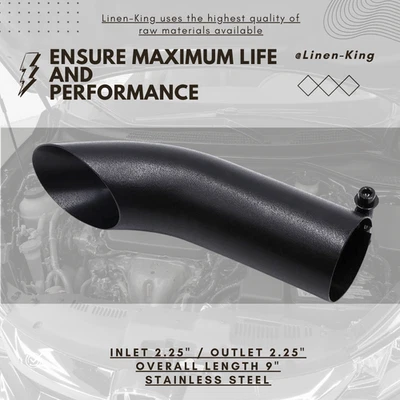 Punta de escape abatible 2,25" entrada y salida 9" de largo acero inoxidable negro Foto 1 de 4