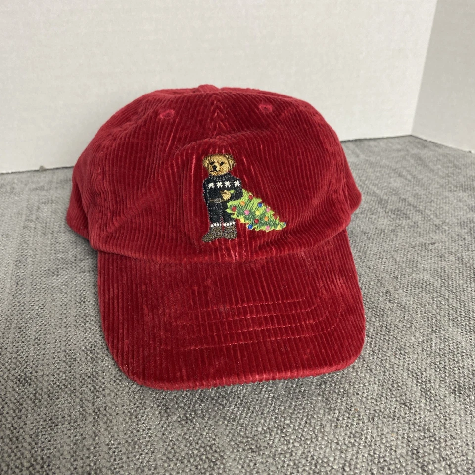 Polo Ralph Lauren Toddler Hat 2T-4T Red Corduroy Polo Bear Christmas Holiday Cap - Image 1 of 4