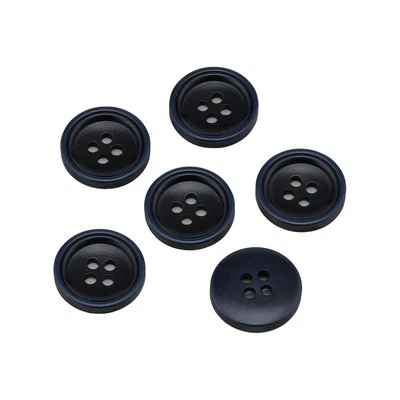 20Pcs Navy Blue Resin Buttons, 4-Hole, Smooth, for Clothing Sewing DIY 15-25mm - Image 1 of 4