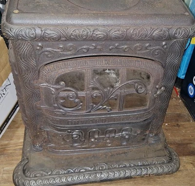 Antiguo hierro fundido FULLER & WARREN CO. Troy, Nueva York. Estufa de salón #21 Foto 1 de 4